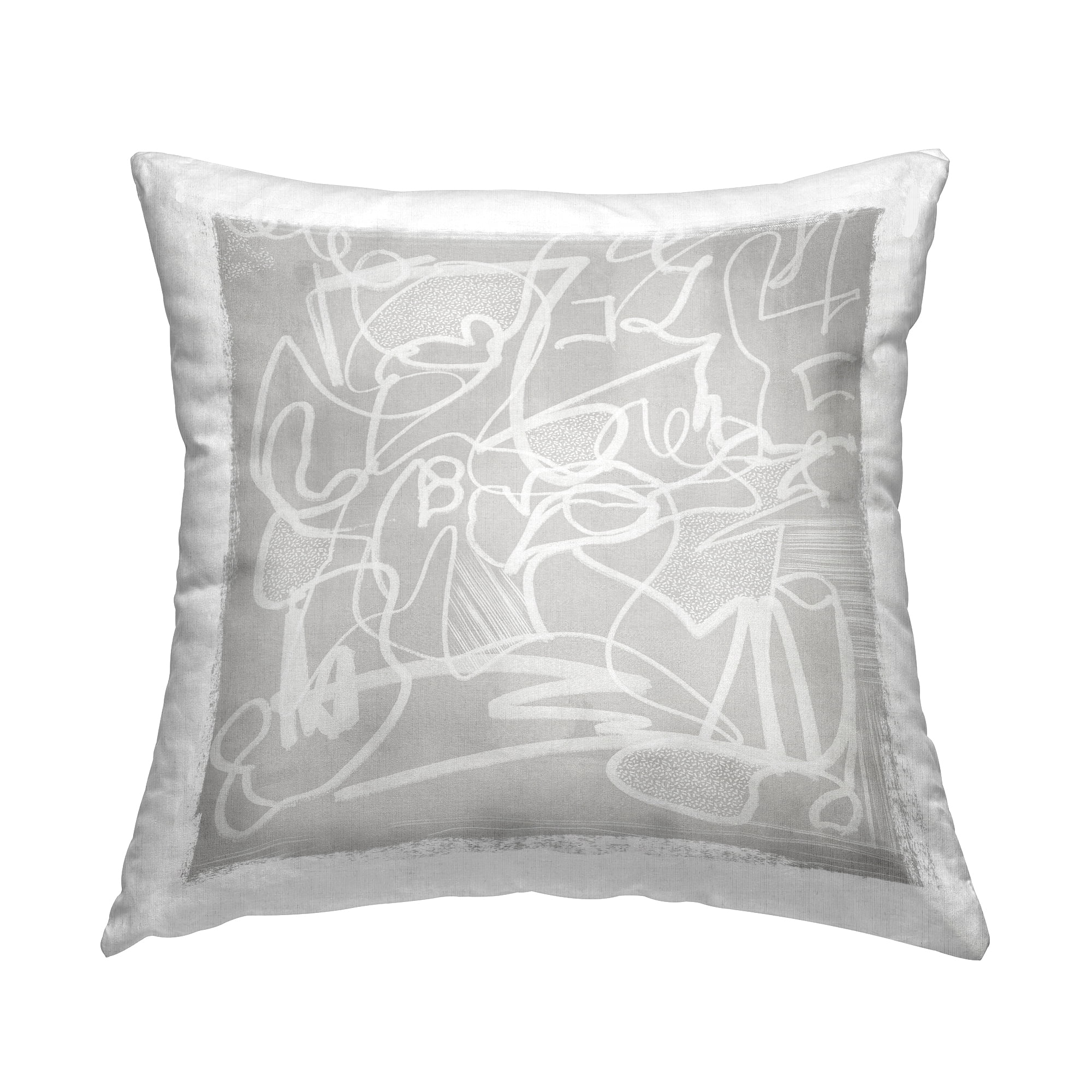 Stupell Industries Petri Dish Grey Abstract Square Decorative Printed Throw Pillow, 18 x 18