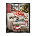 thumbnail image 1 of Stupell Industries Pets on Holiday Couch Holiday Painting Black Floater Framed Canvas Art Print Wall Art, 25 x 31, 1 of 10