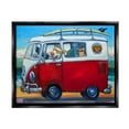 thumbnail image 1 of Stupell Industries Pets on Vacation Minibus Animals & Insects Painting Black Floater Framed Art Print Wall Art, 21 x 17, 1 of 10
