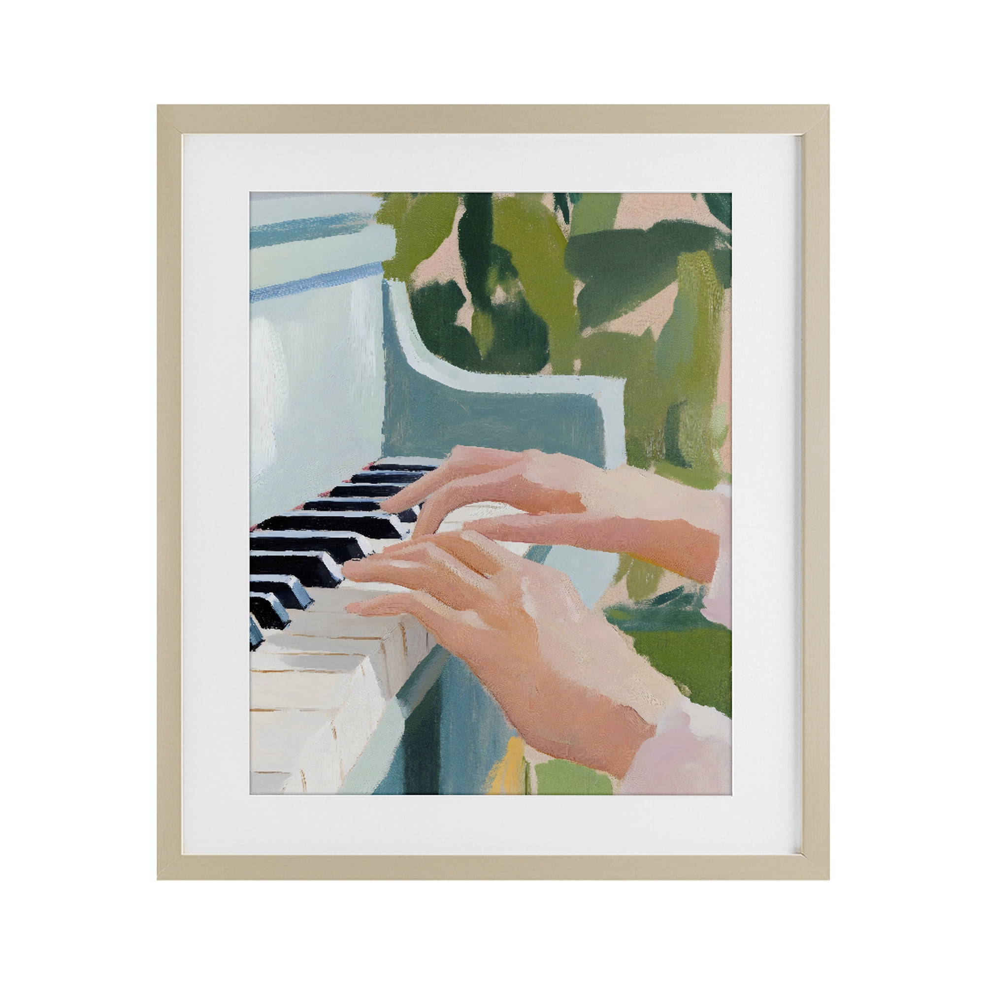 Stupell Industries Piano Hands in Sunlit Space Birch Framed Print Under Glass, design by The Prints Vibe