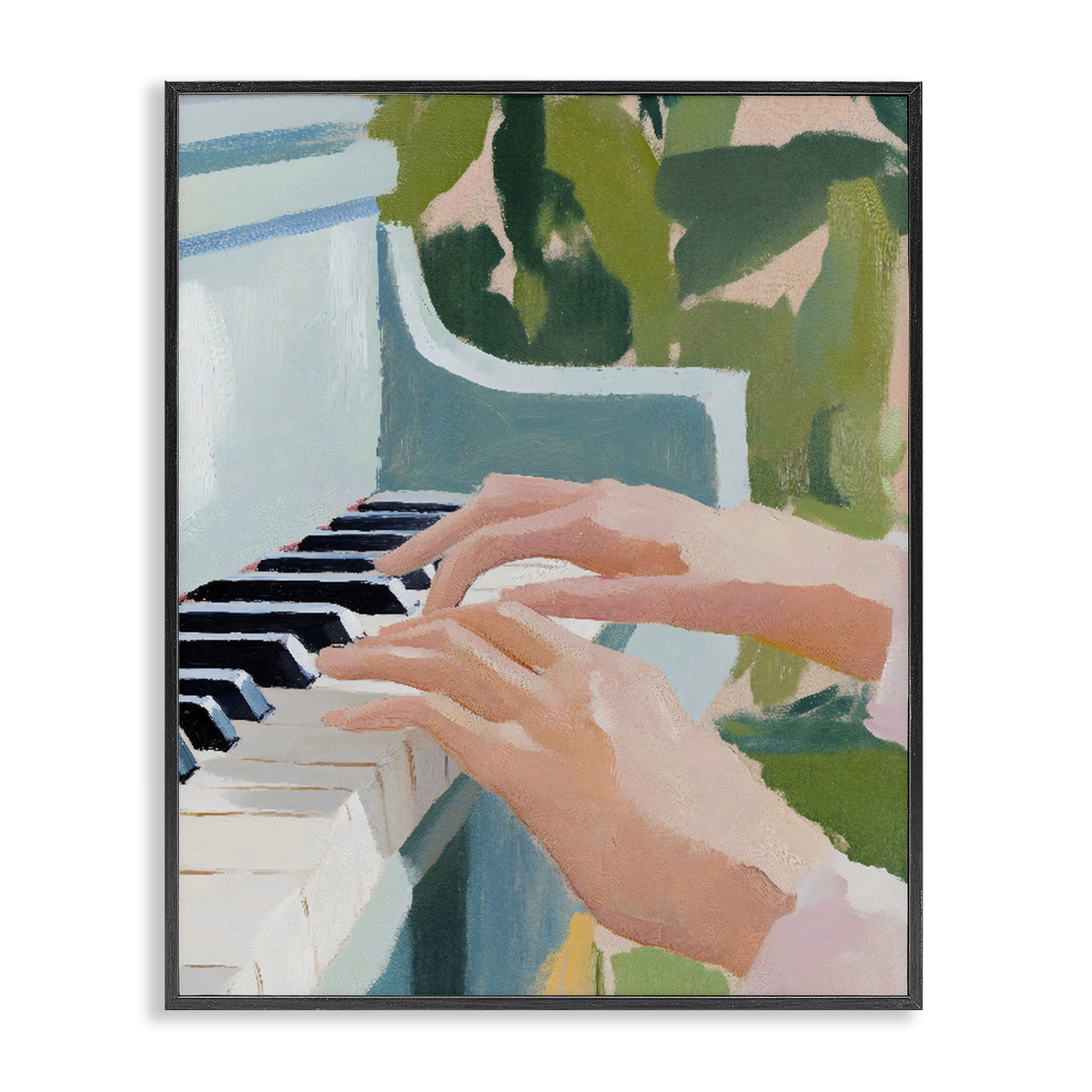 Stupell Industries Piano Hands in Sunlit Space Black Framed Giclee Art, design by The Prints Vibe