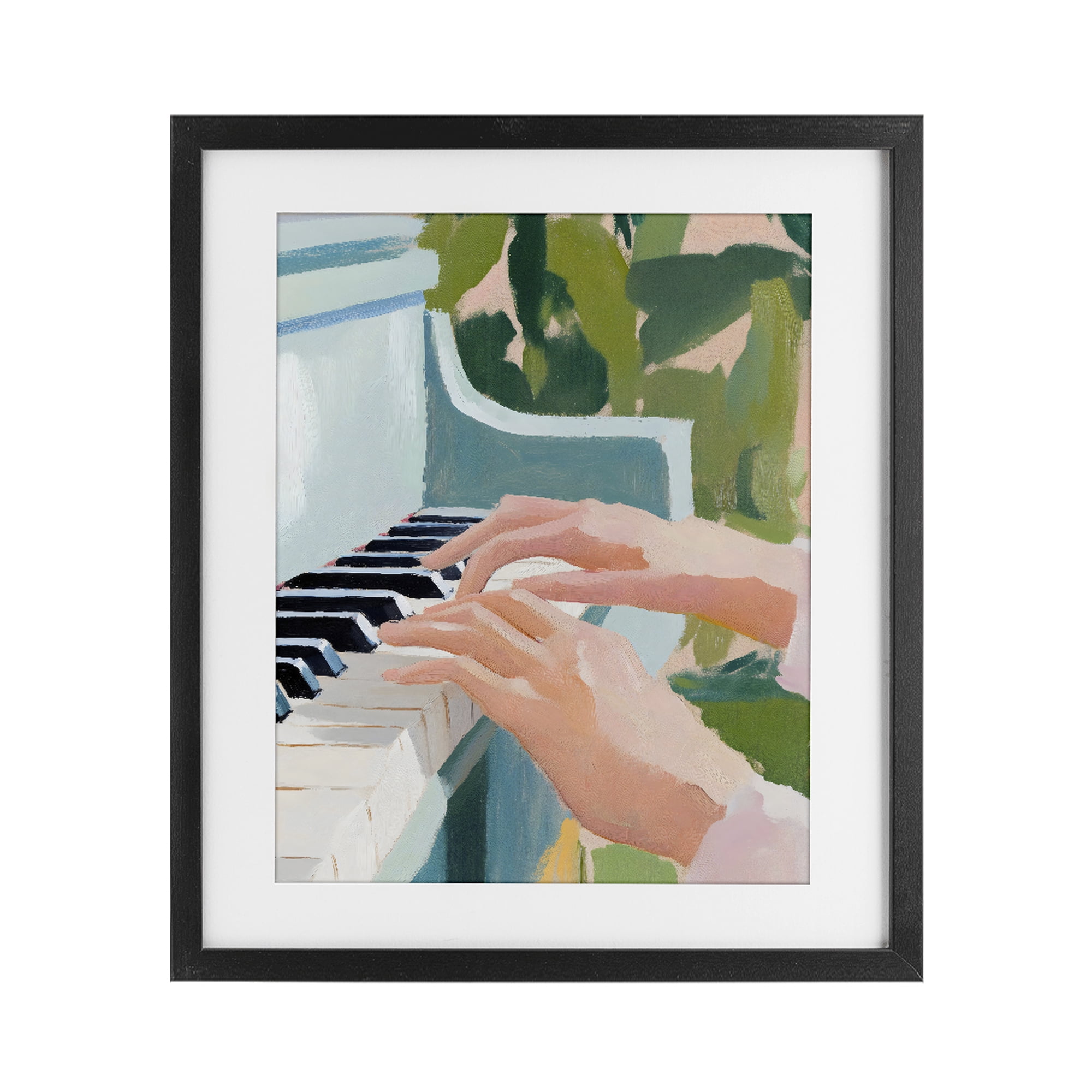 Stupell Industries Piano Hands in Sunlit Space Black Framed Print Under Glass, design by The Prints Vibe