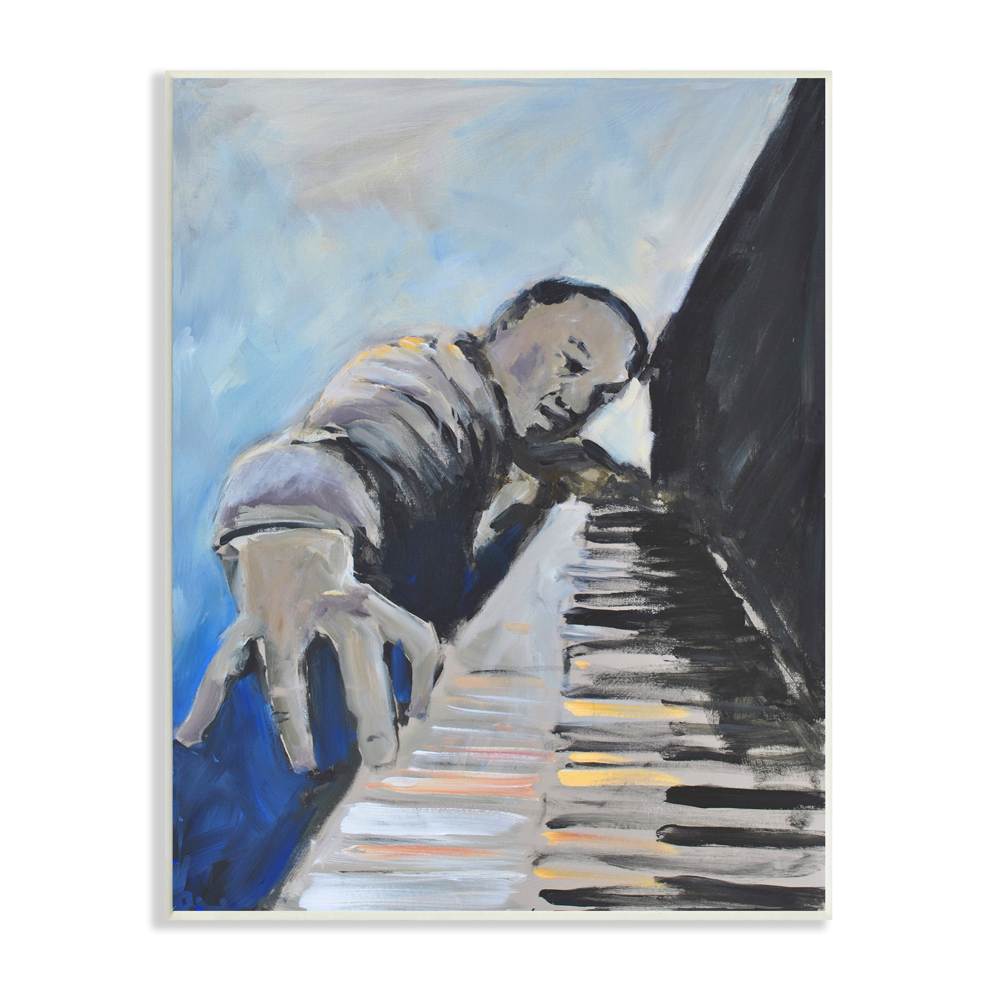 Stupell Industries Piano Player Blues Musician Expressive Painting, 13 x 19, Design by Allayn Stevens
