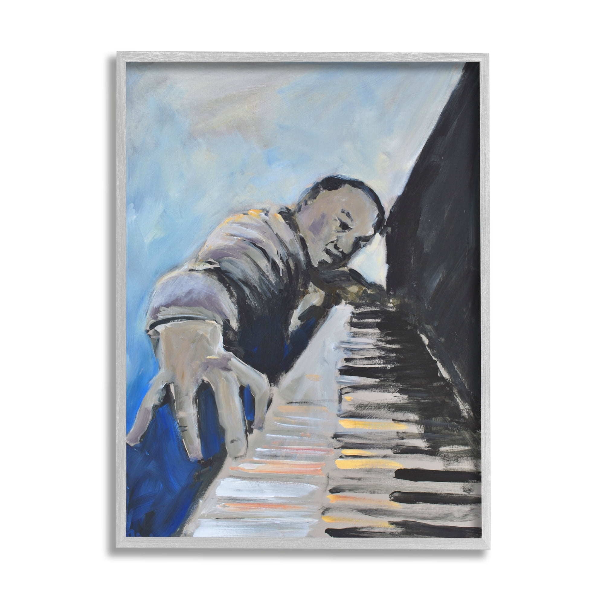 Stupell Industries Piano Player Blues Musician Expressive Painting, 24 x 30, Design by Allayn Stevens