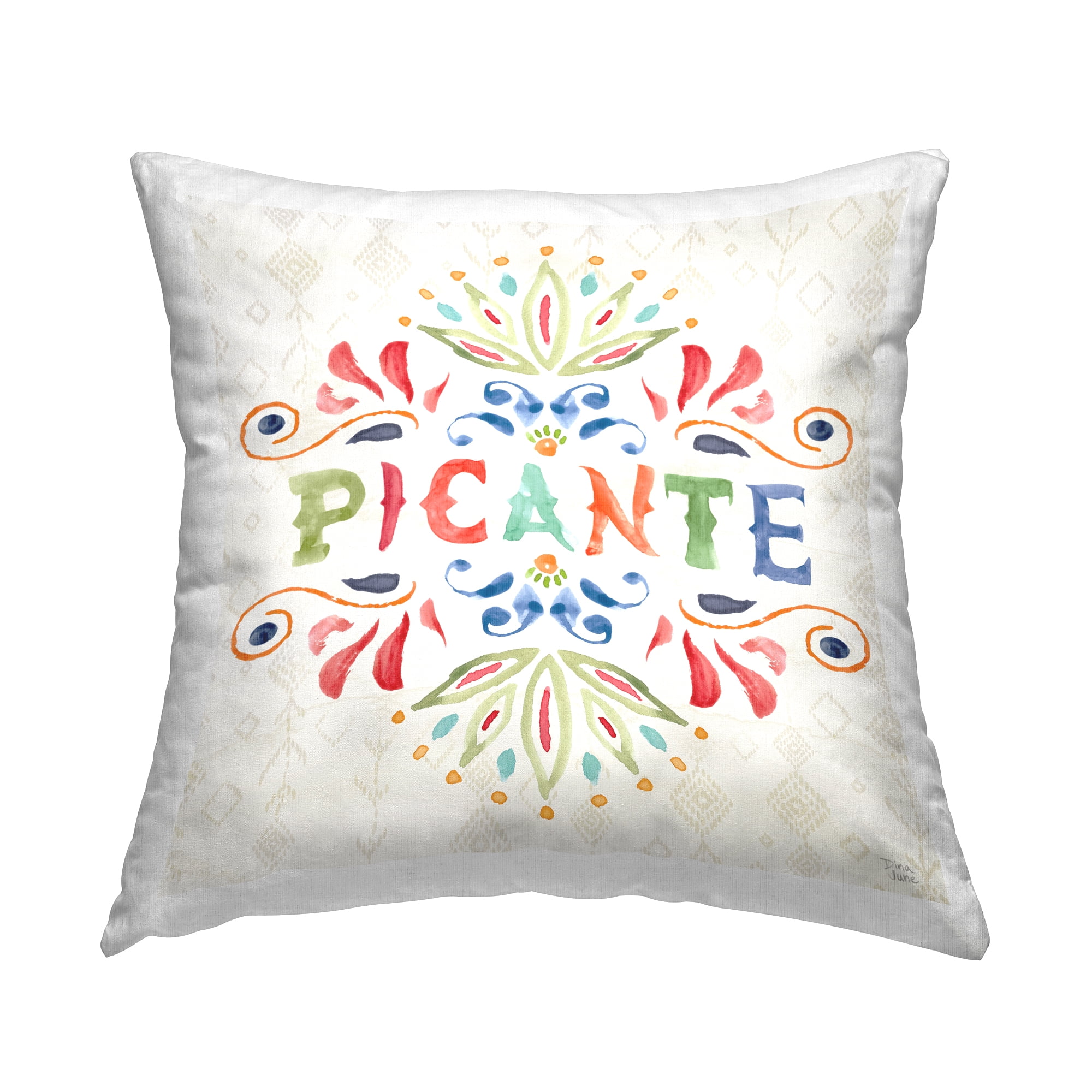 Stupell Industries Picante con Patrón Vibrante Decorative Printed Throw Pillow, 18 x 7 x 18