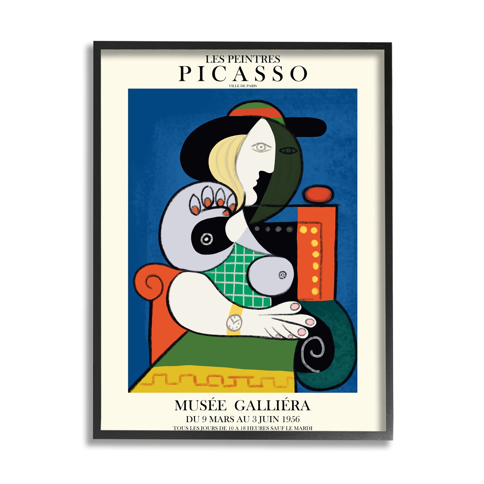 Stupell Industries Picasso Classical Abstract Artist Red Chair Woman, 24 x 30, Designed by Ros Ruseva