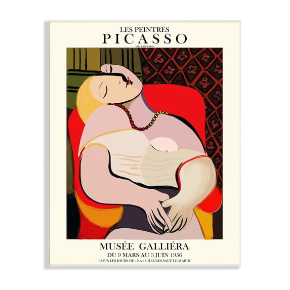 Stupell Industries Picasso Traditional Abstract Painting Dreaming Red Chair, 13 x 19, Designed by Ros Ruseva