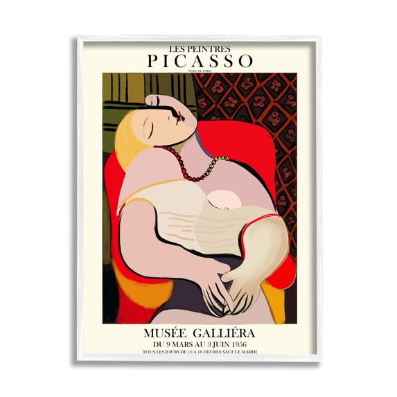 Stupell Industries Picasso Traditional Abstract Painting Dreaming Red Chair, 24 x 30, Designed by Ros Ruseva
