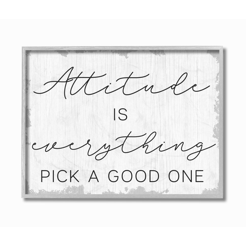 Stupell Industries Pick A Good Attitude Phrase Distressed Rustic Detail Designed by Daphne Polselli