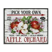 Stupell Industries Pick Your Own Apples Food & Beverage Painting Black Framed Art Print Wall Art, 14 x 11