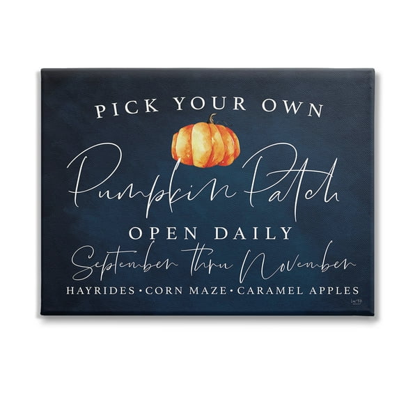 Stupell Industries Pick Your Own Pumpkins Landscape Painting Gallery Wrapped Canvas Art Print Wall Art, 40 x 30