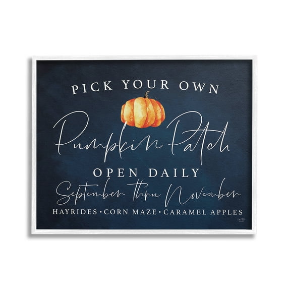 Stupell Industries Pick Your Own Pumpkins Landscape Painting White Framed Art Print Wall Art, 30 x 24