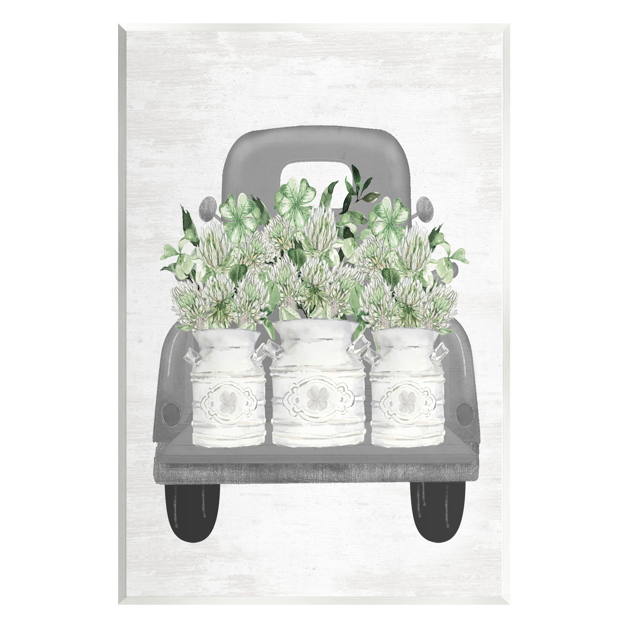 Stupell Industries Pickup Truck with Greenery Botanical & Floral Painting Unframed Art Print Wall Art, 10 x 15