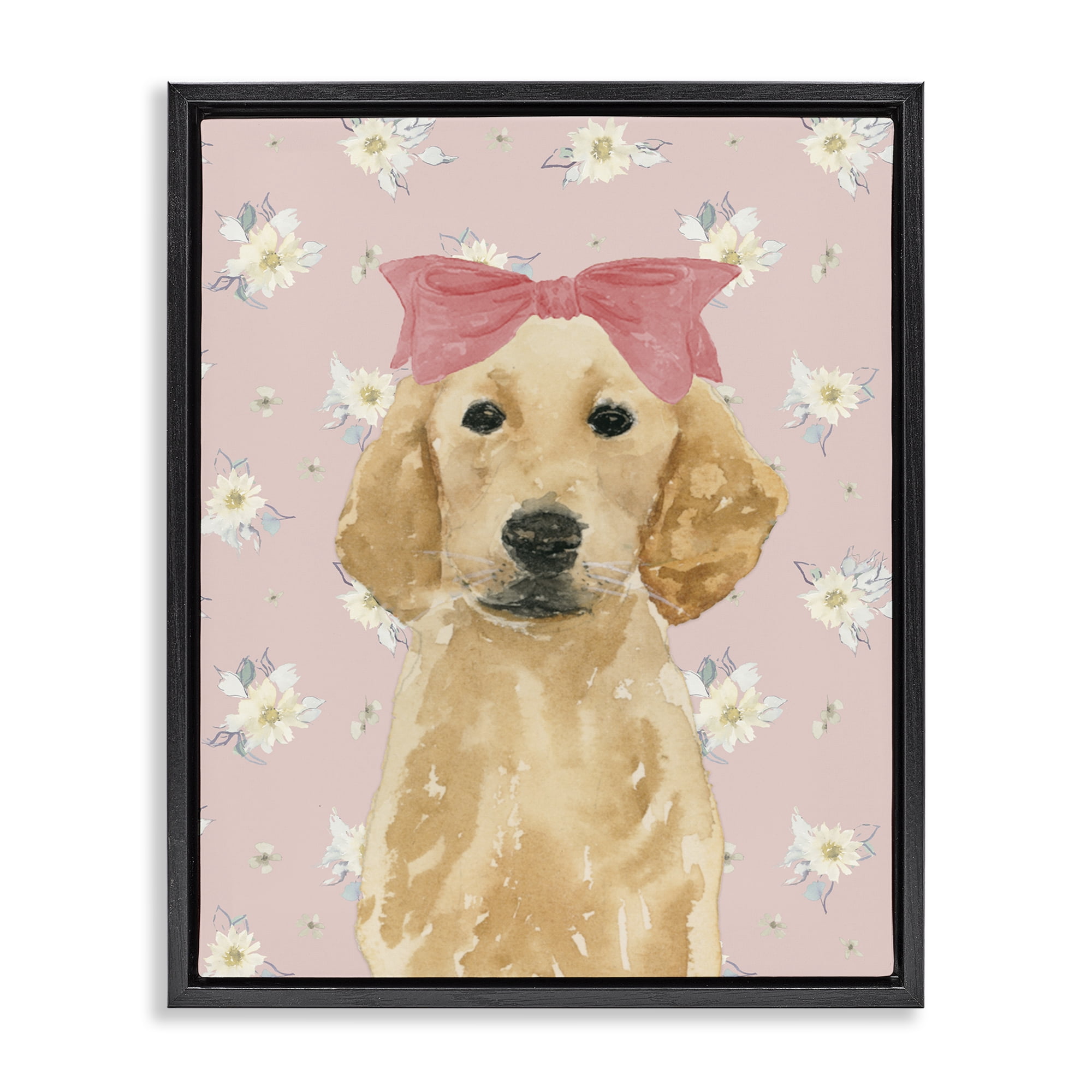 Stupell Industries Picture Ready Retriever Black Framed Floater Canvas Wall Art, design by Lucille Price