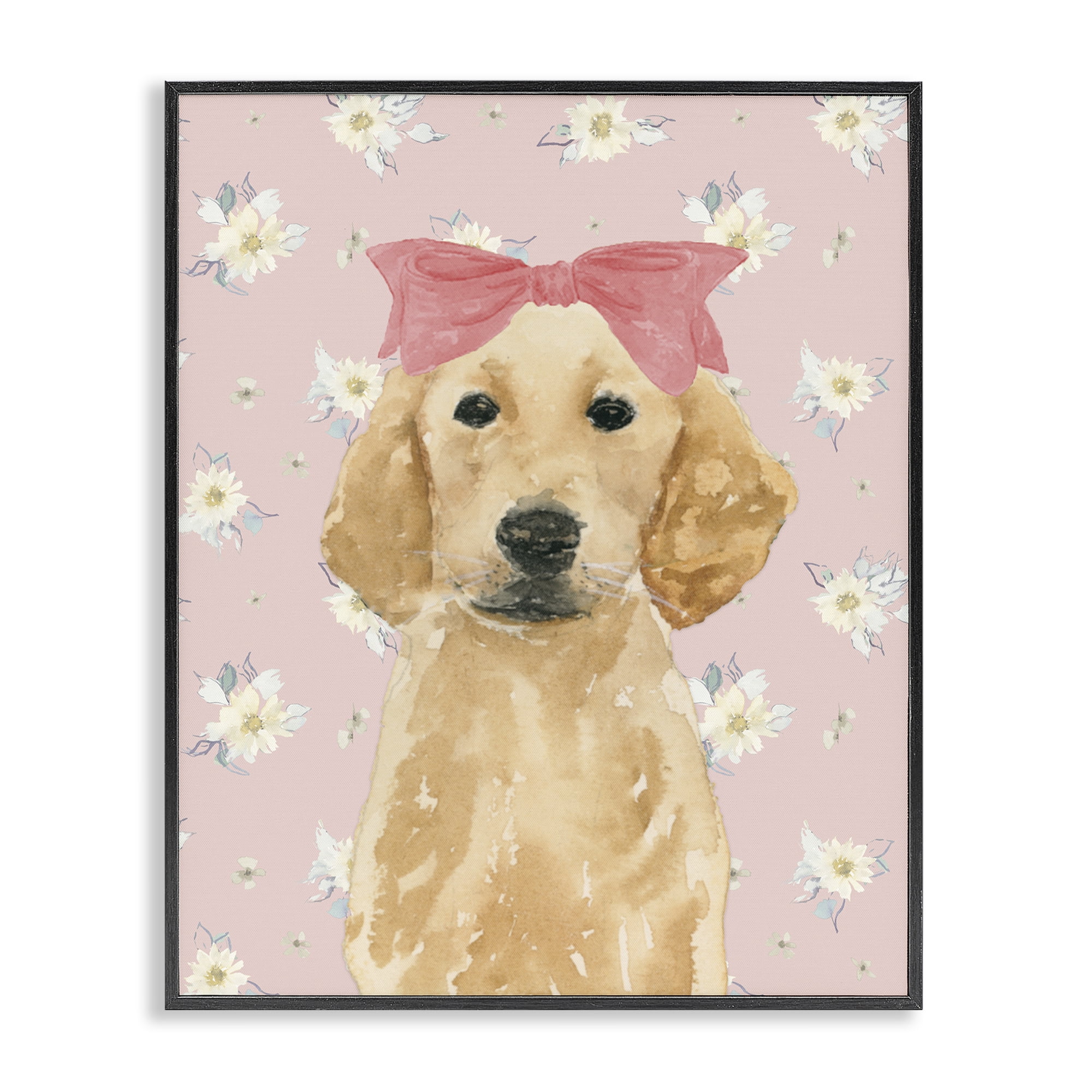 Stupell Industries Picture Ready Retriever Black Framed Giclee Art, design by Lucille Price