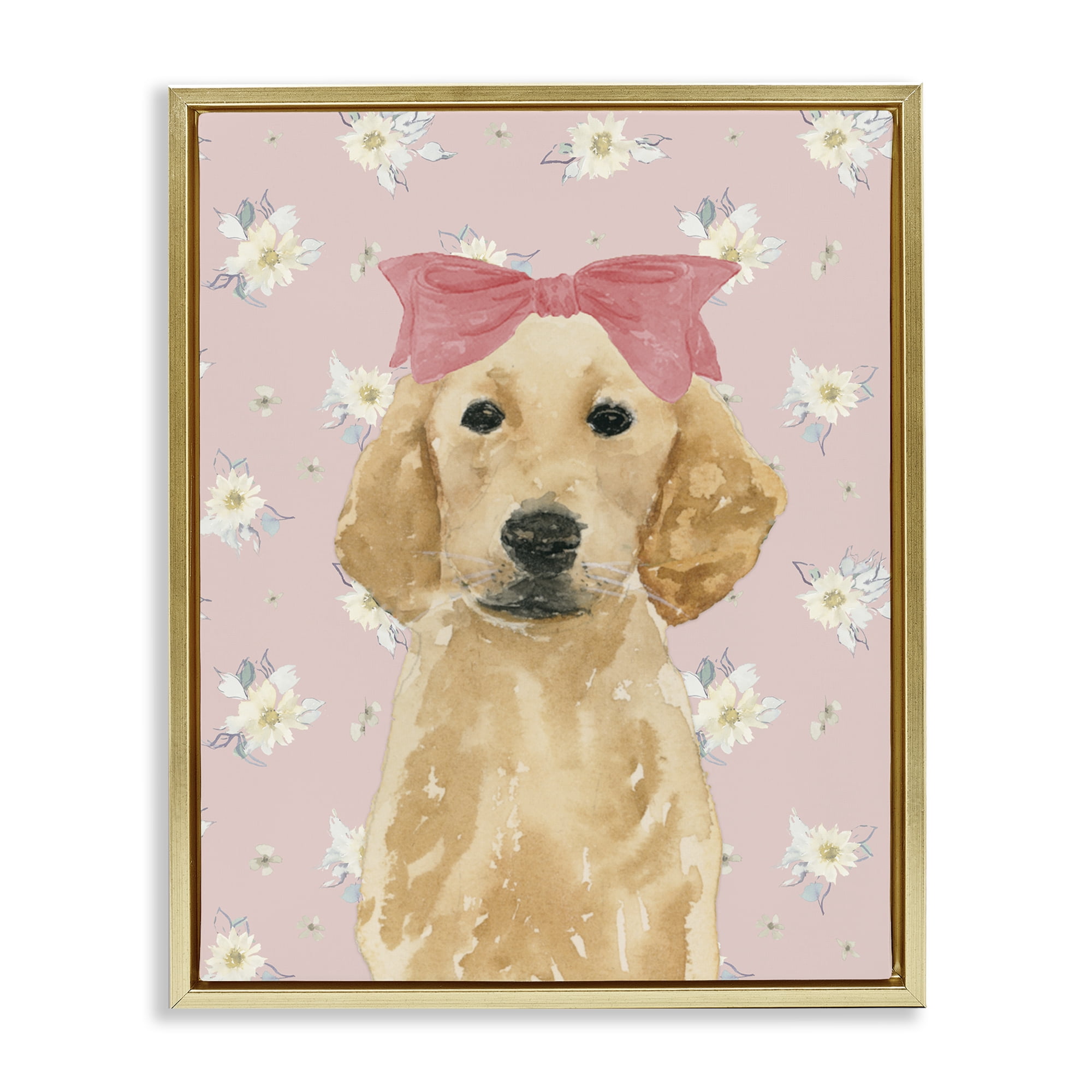 Stupell Industries Picture Ready Retriever Gold Framed Floater Canvas Wall Art, design by Lucille Price