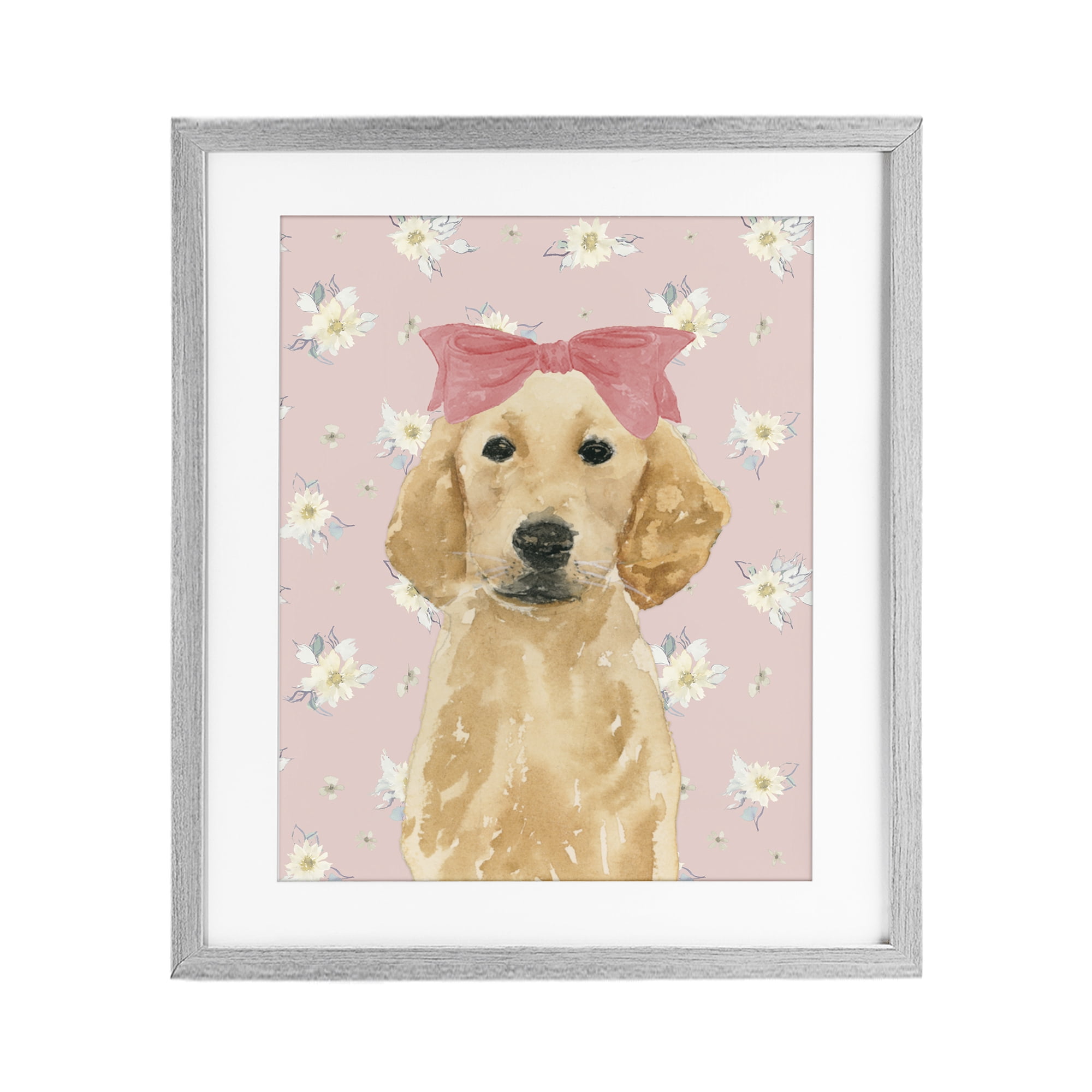 Stupell Industries Picture Ready Retriever Gray Framed Print Under Glass, design by Lucille Price