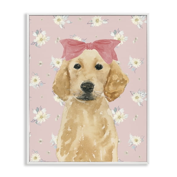 Stupell Industries Eclectic Picture Ready Retriever White Framed Giclee Art, 24 x 30, by Lucille Price