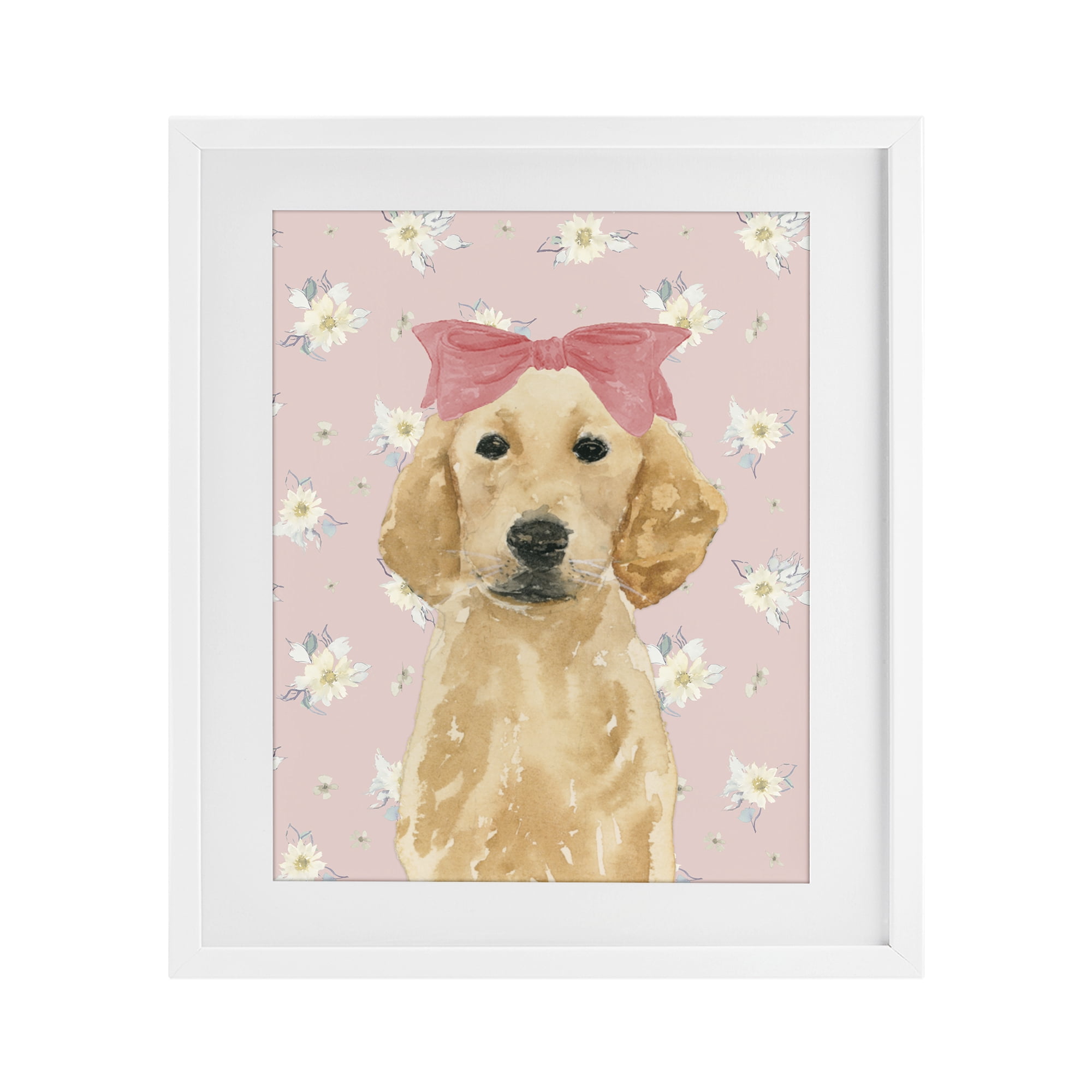 Stupell Industries Picture Ready Retriever White Framed Print Under Glass, design by Lucille Price