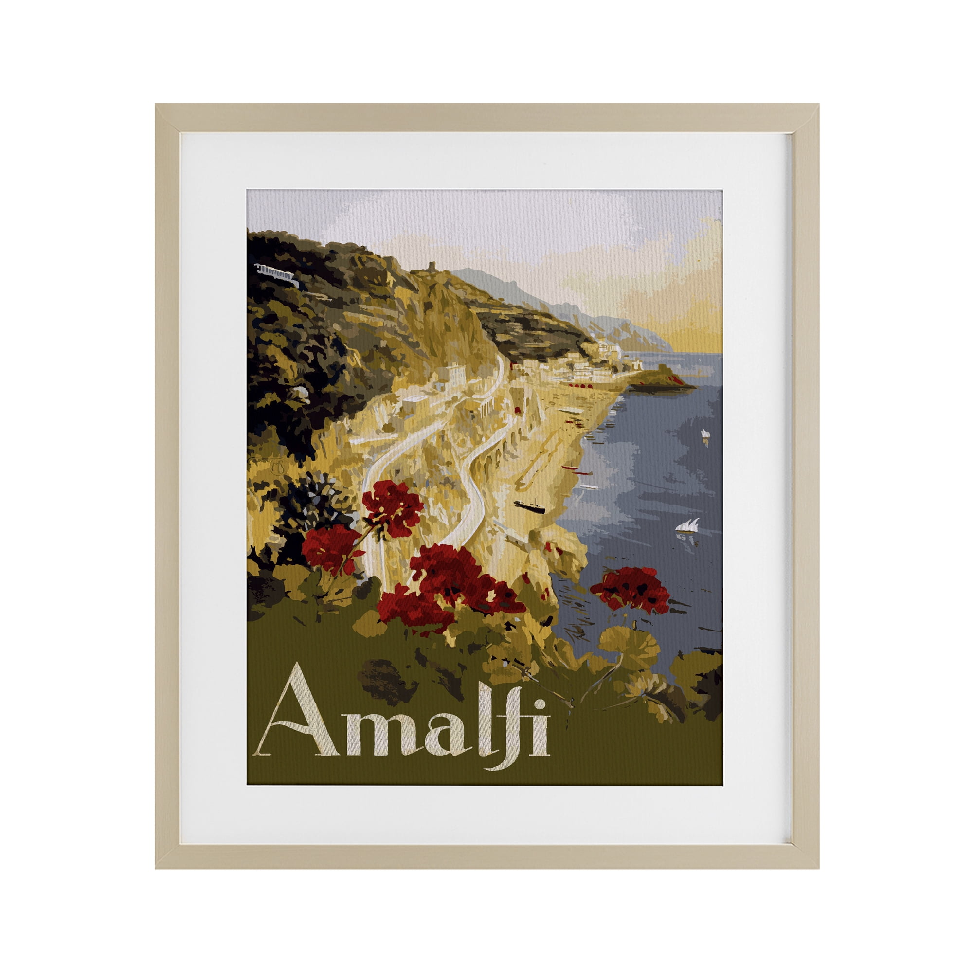 Stupell Industries Picturesque Amalfi Coast Birch Framed Print Under Glass, design by Lil' Rue