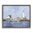 thumbnail image 1 of Stupell Industries Coastal Picturesque Lighthouse Island Brown Floating Frame Canvas Art, 31 x 25, by Kim Curinga, 1 of 8