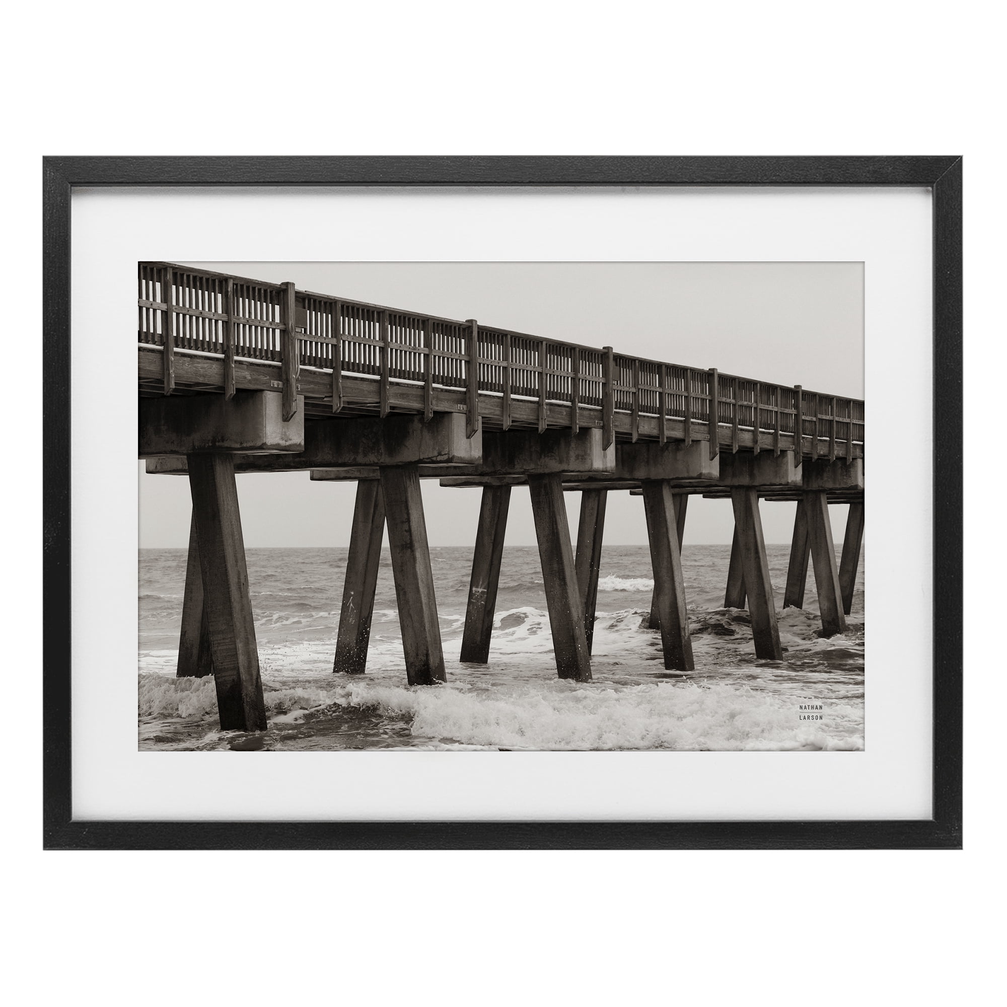 Stupell Industries Pier Angles Structure Black Framed Print Under Glass, design by Nathan Larson