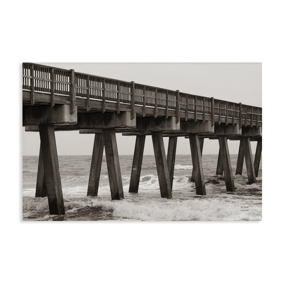 Stupell Industries Coastal Pier Angles Structure Canvas Art, 24 x 16, by Nathan Larson