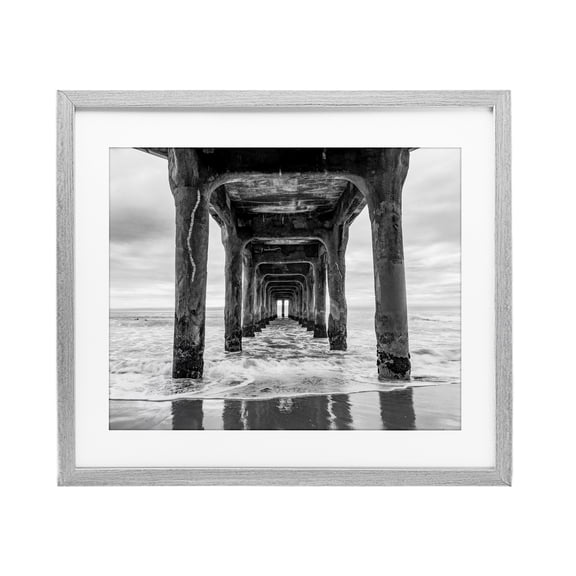 Stupell Industries Pier Structure in Perspective Gray Framed Print Under Glass, design by Jeff Poe Photography