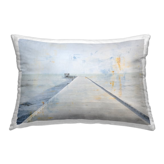 Stupell Industries Pier View Distressed Accents Decorative Printed Throw Pillow Design by Deborah Revell.
