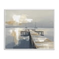 thumbnail image 1 of Stupell Industries Coastal Pier with Two Boats Seascape White Framed Giclee Art, 30 x 24, by Kim Curinga, 1 of 8