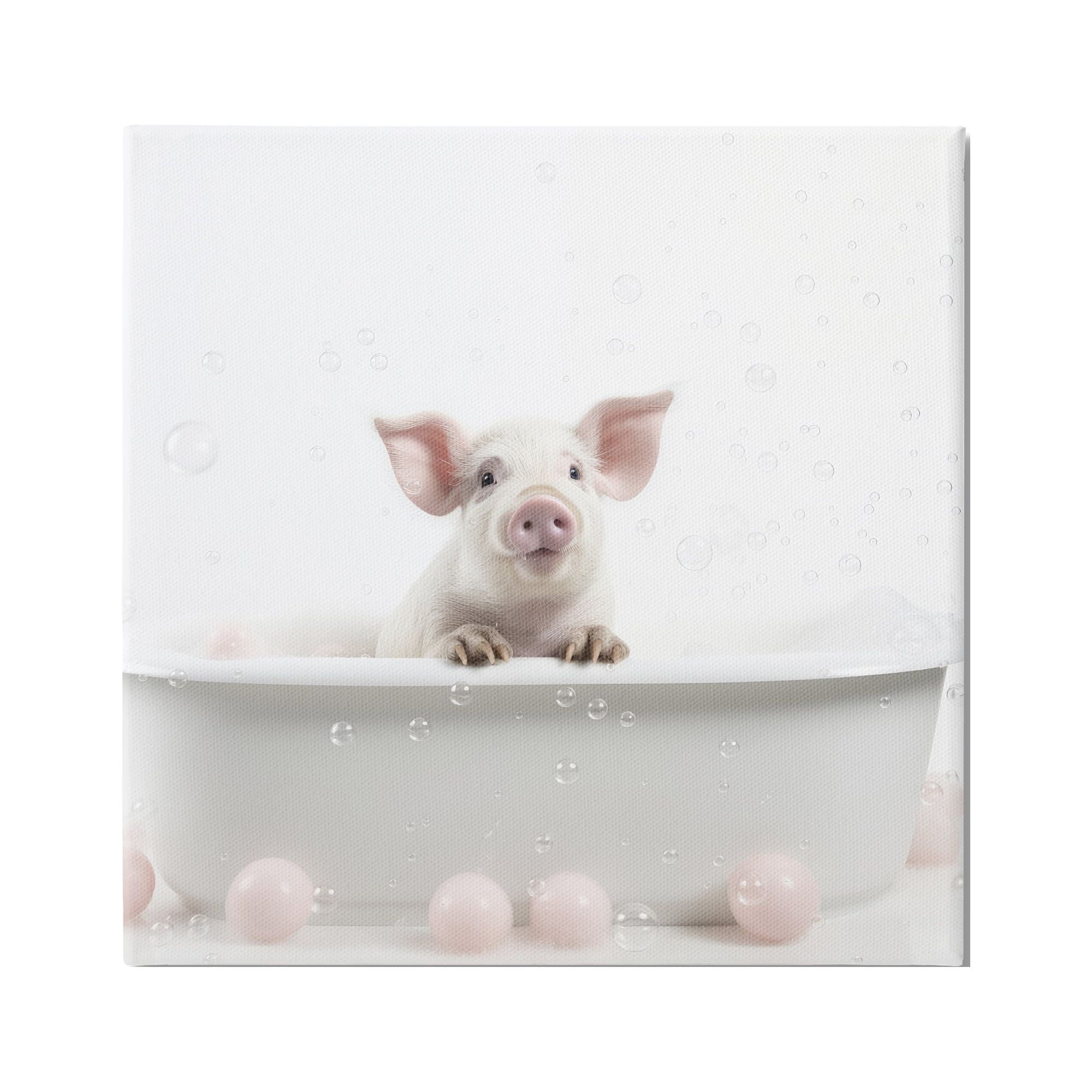 Stupell Industries Pig Bubble Bath Animals & Insects Painting Gallery Wrapped Canvas Art Print Wall Art, 24 x 24