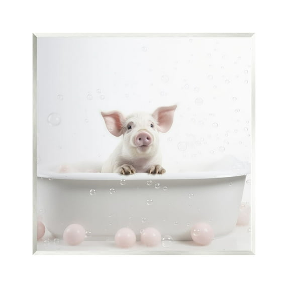 Stupell Industries Pig Bubble Bath Animals & Insects Painting Unframed Art Print Wall Art, 12 x 12