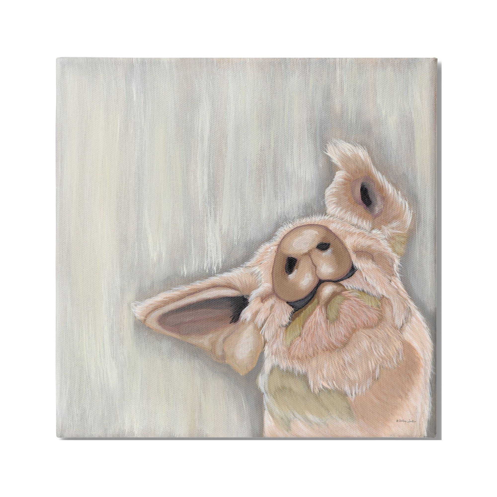 Stupell Industries Pig Looking Upward Animals & Insects Painting Gallery Wrapped Canvas Print Wall Art, 24 x 24