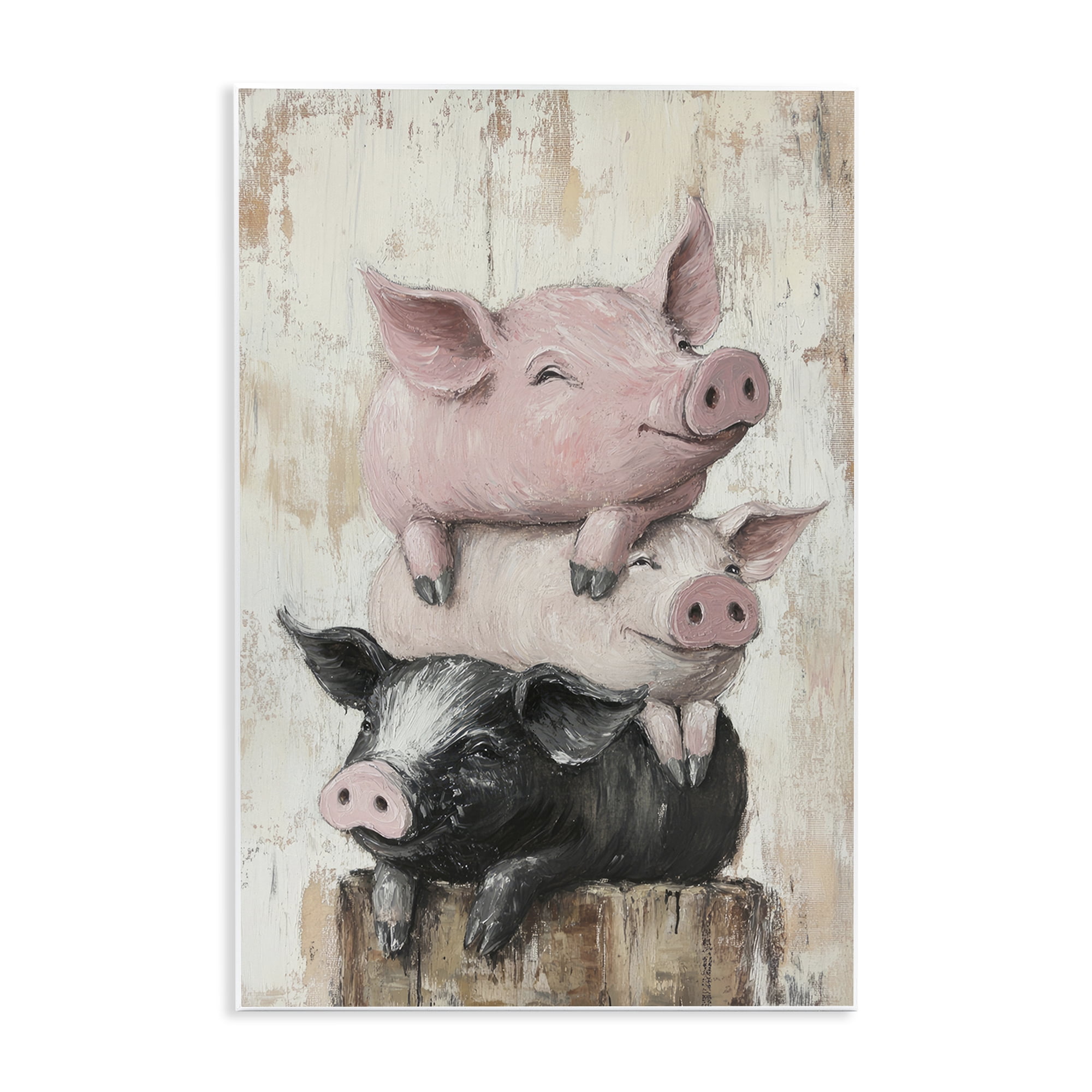 Stupell Industries Pig & Piglet Pile Wall Plaque Art, design by Tina LeCour