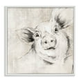 thumbnail image 1 of Stupell Industries Pig Sketch Impression Animals Drawing White Framed Art Print Wall Art, 12 x 12, 1 of 2