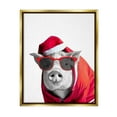 thumbnail image 1 of Stupell Industries Pig in Holiday Clothes Holiday Painting Gold Floater Framed Canvas Art Print Wall Art, 25 x 31, 1 of 10