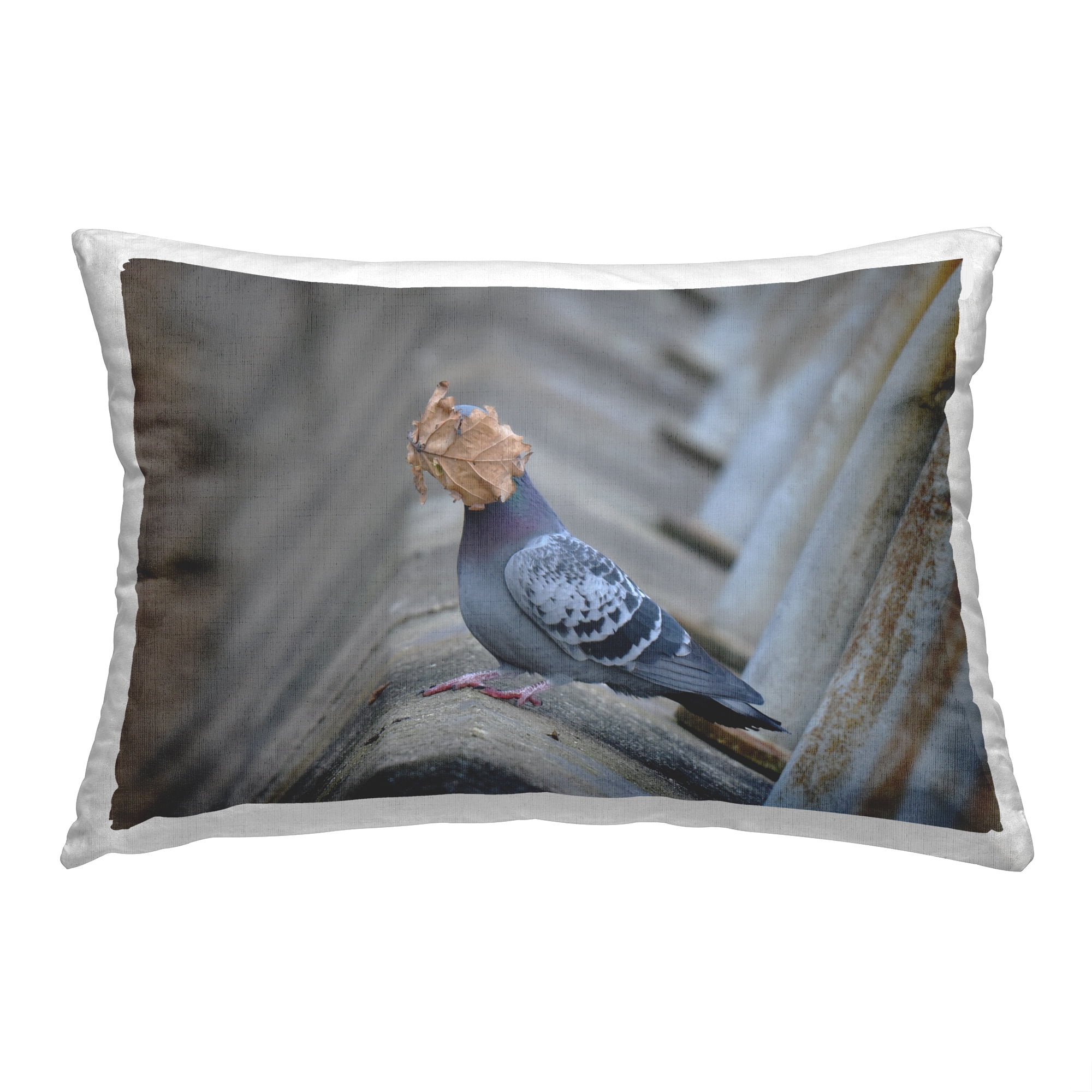 Stupell Industries Pigeon & Leaf Humor Decorative Printed Throw Pillow, 14 x 20