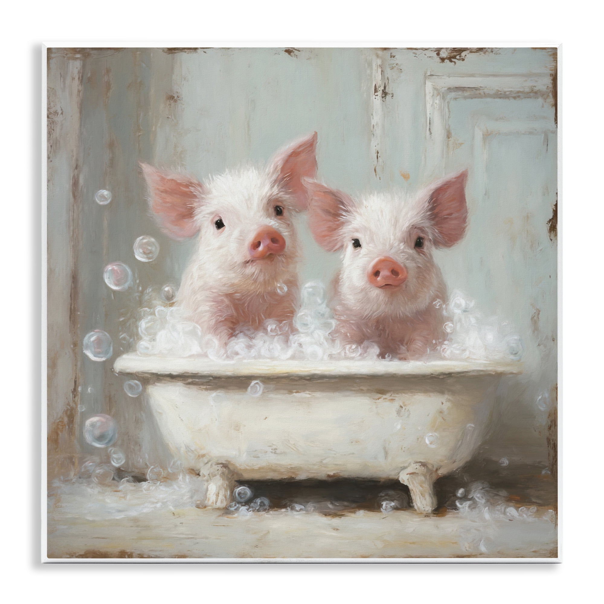 Stupell Industries Piglet Bubble Bath Wall Plaque Art, design by Tina LeCour