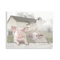 Stupell Industries Piglets Farm Scenery Animals & Insects Painting Unframed Art Print Wall Art, 14 x 11