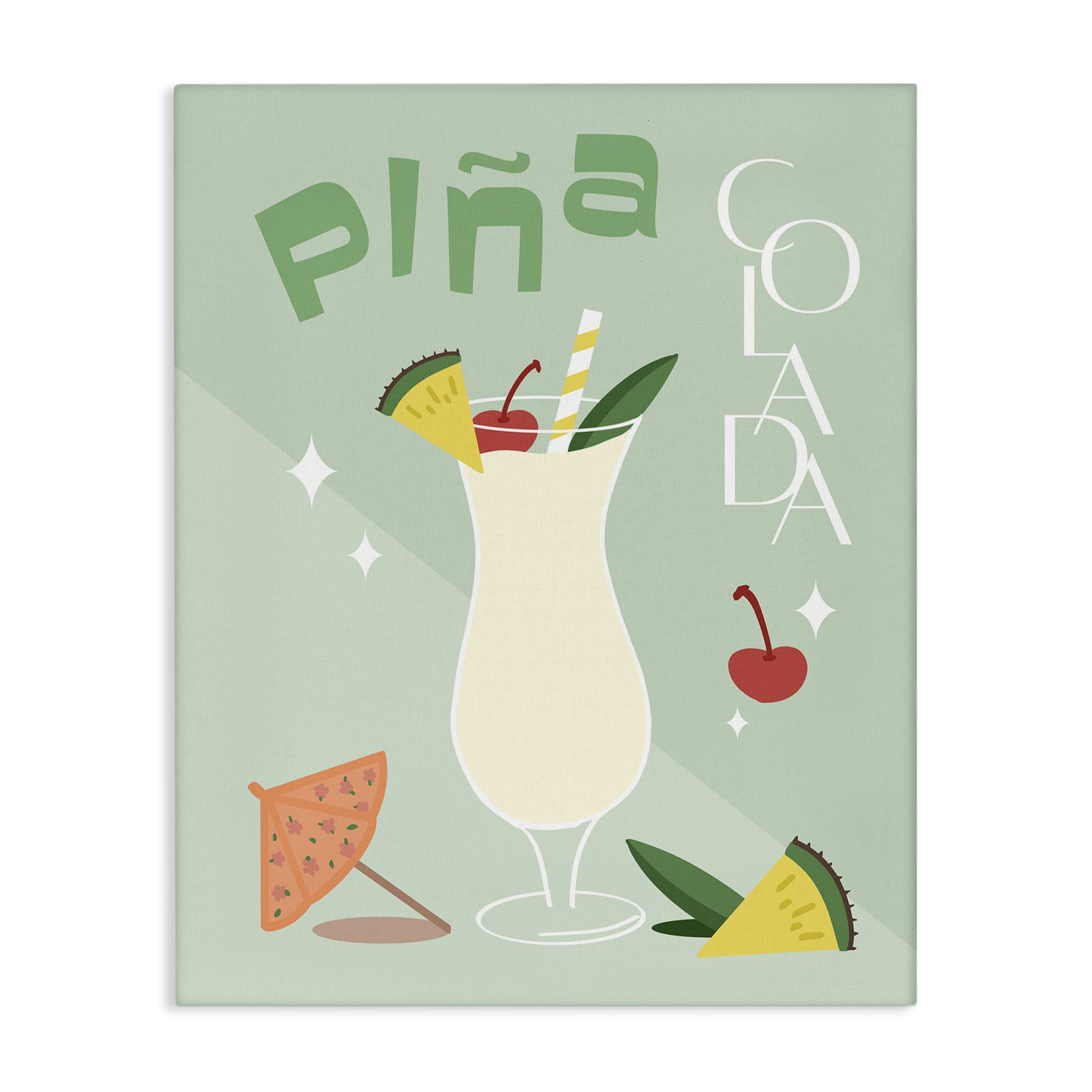 Stupell Industries Pina Colada Typography Food & Beverage Painting Wrapped Canvas Art Print Wall Art, 30 x 40