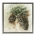 thumbnail image 1 of Stupell Industries Pine Cone Watercolor Plants & Flowers Painting Gray Floater Framed Canvas Art Print Wall Art, 18 x 18, 1 of 10