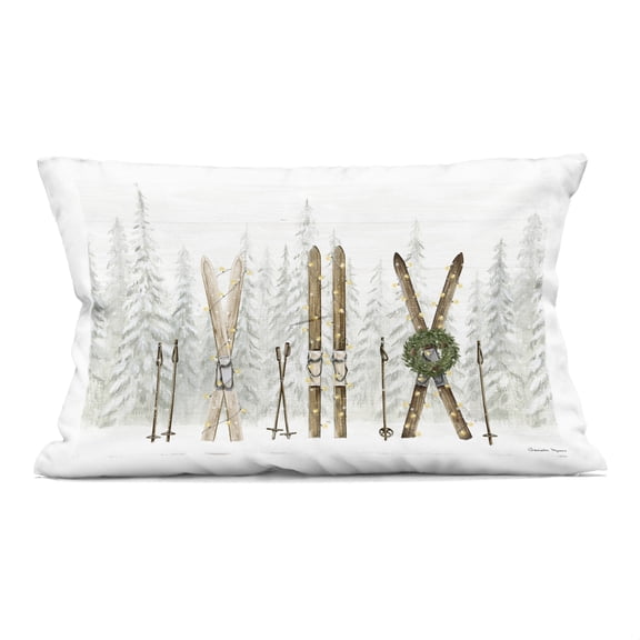 Stupell Industries Pine Lodge Ski Motif Decorative Printed Throw Pillow, design by Danielle Murray