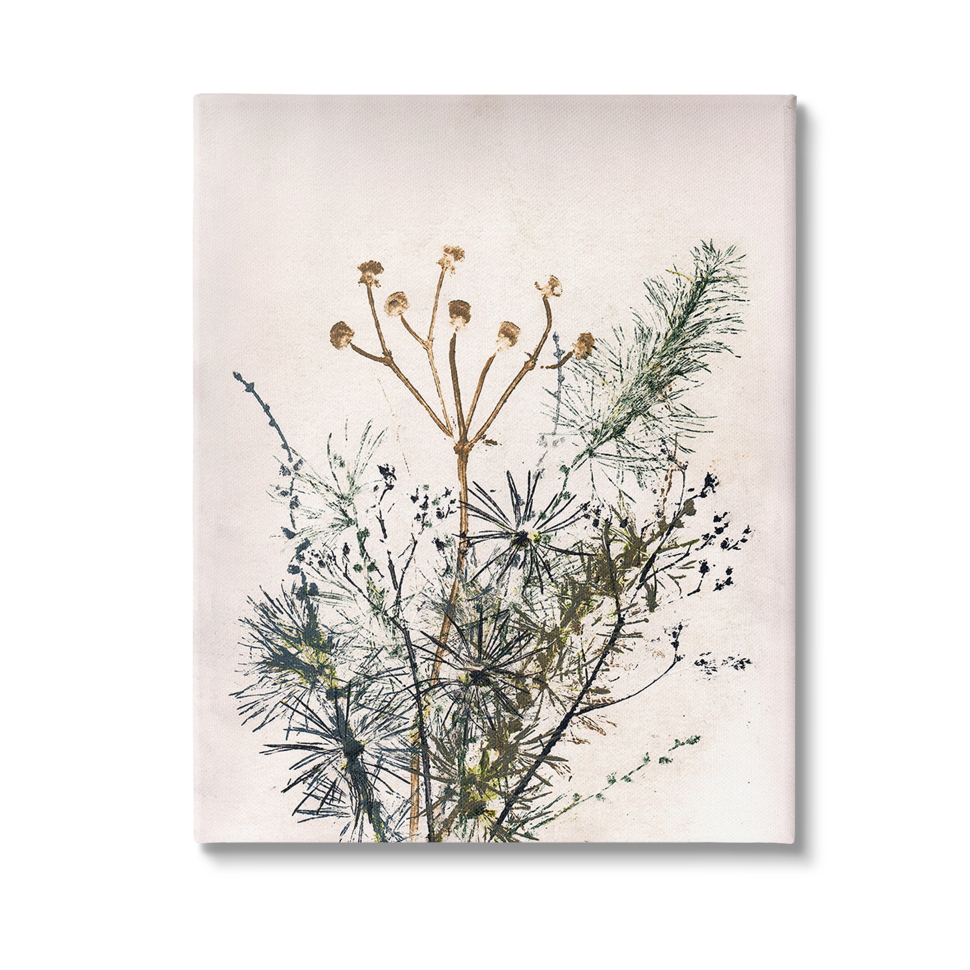 Stupell Industries Pine Needles Impression Botanical & Floral Painting Gallery Wrapped Canvas Art Print Wall Art, 24 x 30