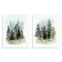Stupell Industries Pine Trees Forest Grove Landscape & Nature Painting Unframed Art Print Wall Art, 11 x 14, Set of 2