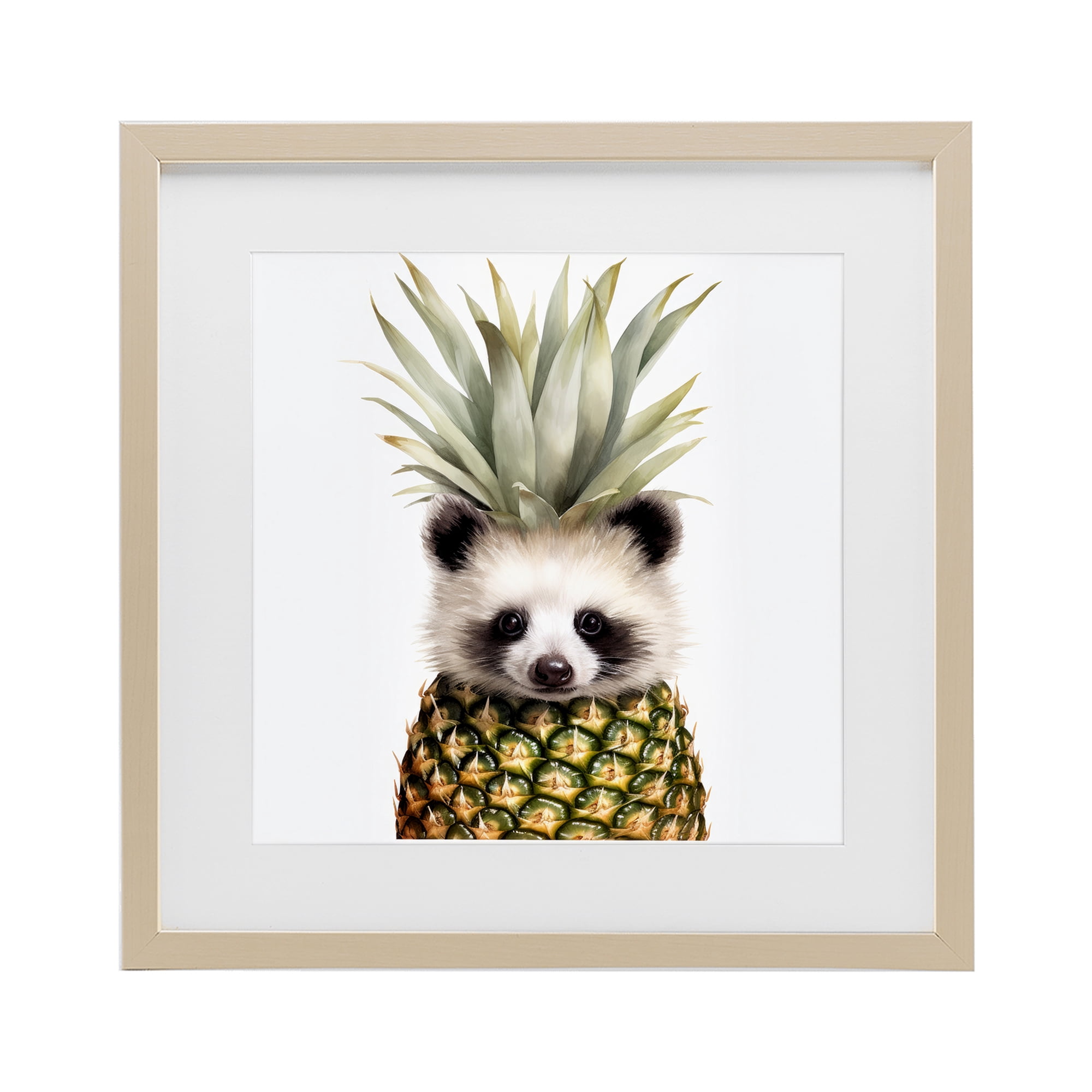 Stupell Industries Pineapple Panda Cub Birch Framed Print Under Glass, design by Lazar Studio