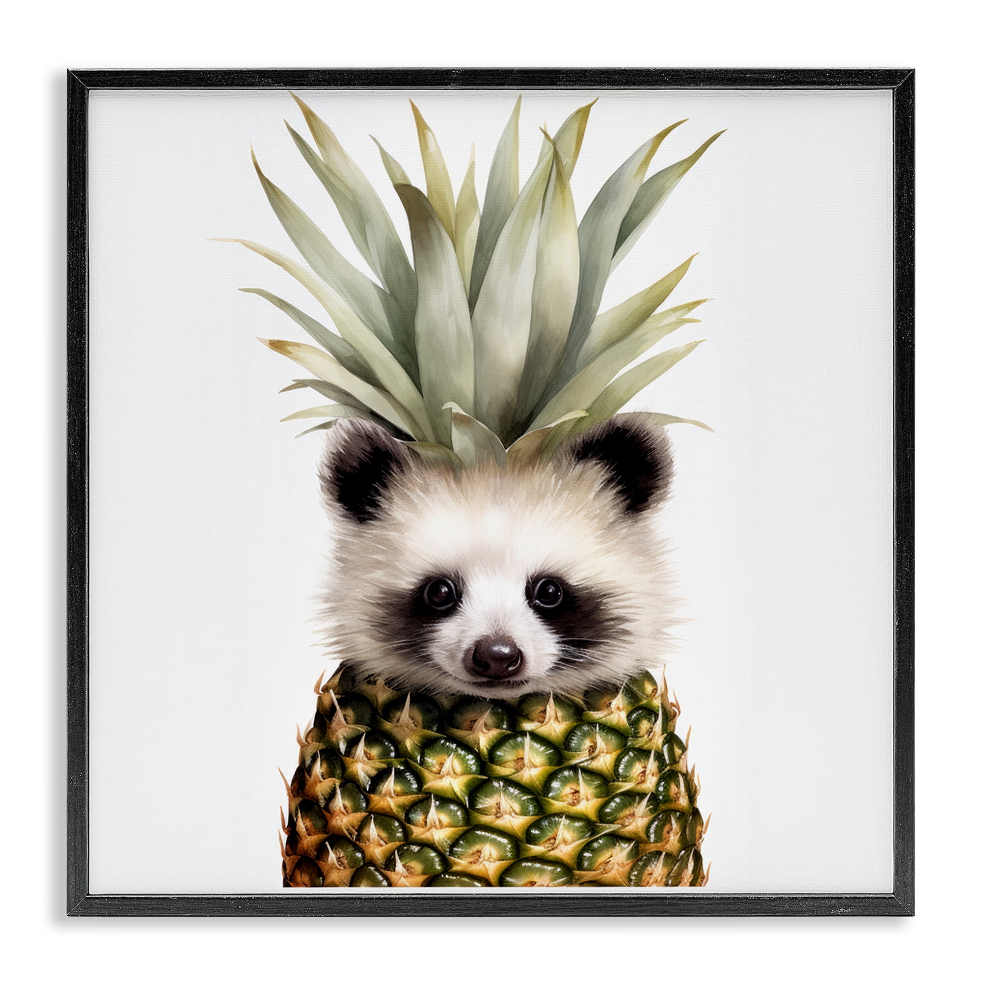 Stupell Industries Pineapple Panda Cub Black Framed Giclee Art, design by Lazar Studio