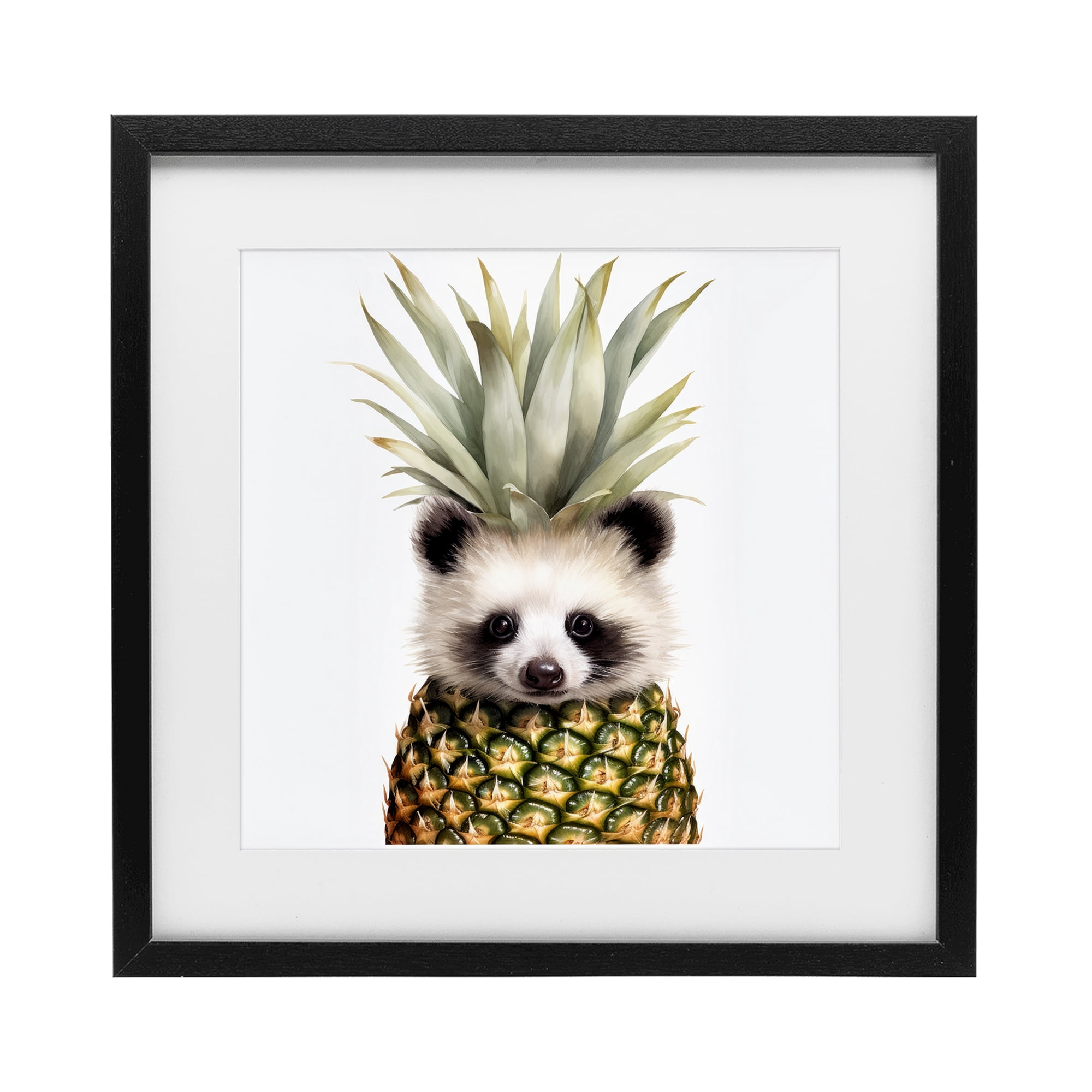 Stupell Industries Pineapple Panda Cub Black Framed Print Under Glass, design by Lazar Studio