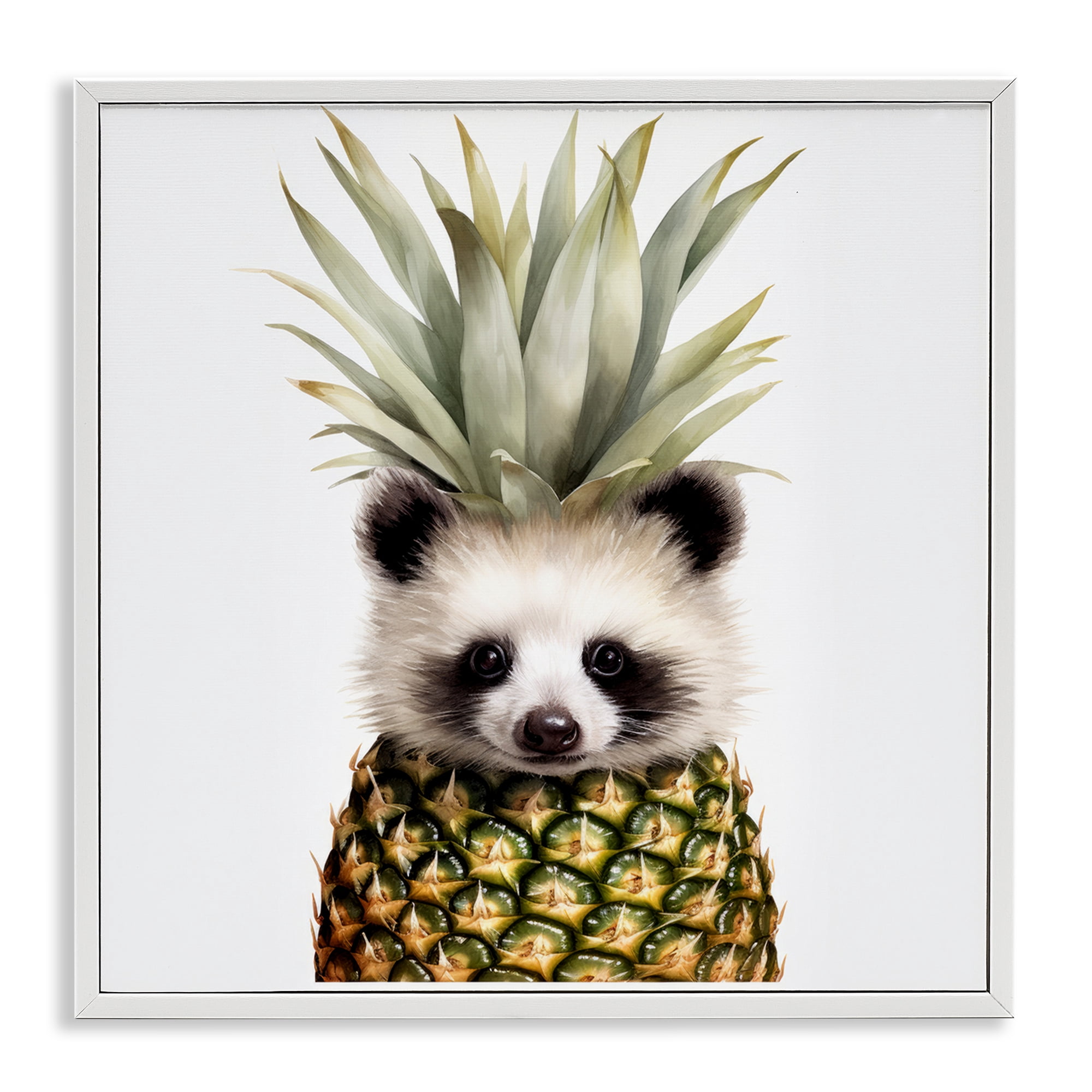 Stupell Industries Pineapple Panda Cub White Framed Giclee Art, design by Lazar Studio