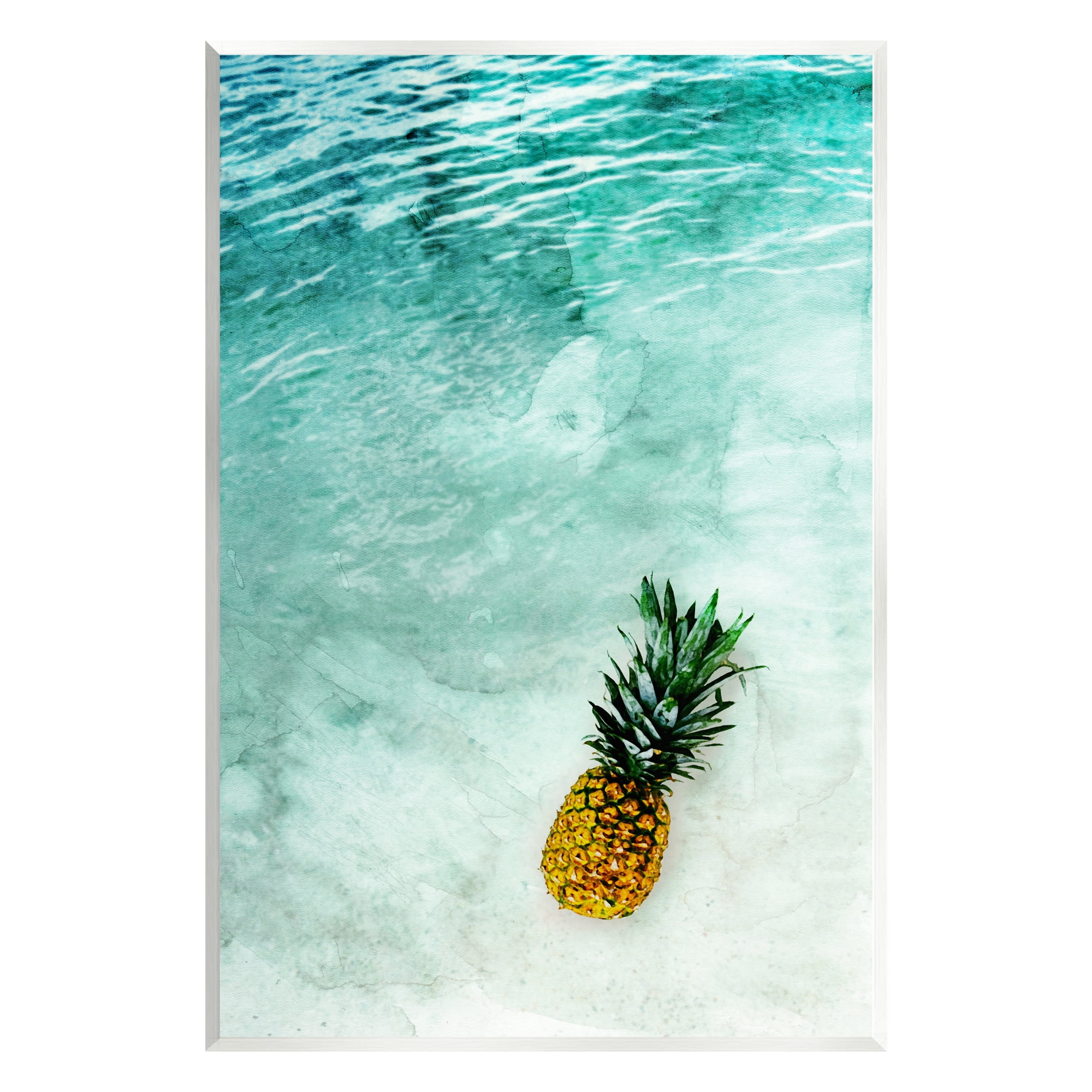 Stupell Industries Pineapple on Beach Ripples Nature Photography Unframed Art Print Wall Art, 13 x 19