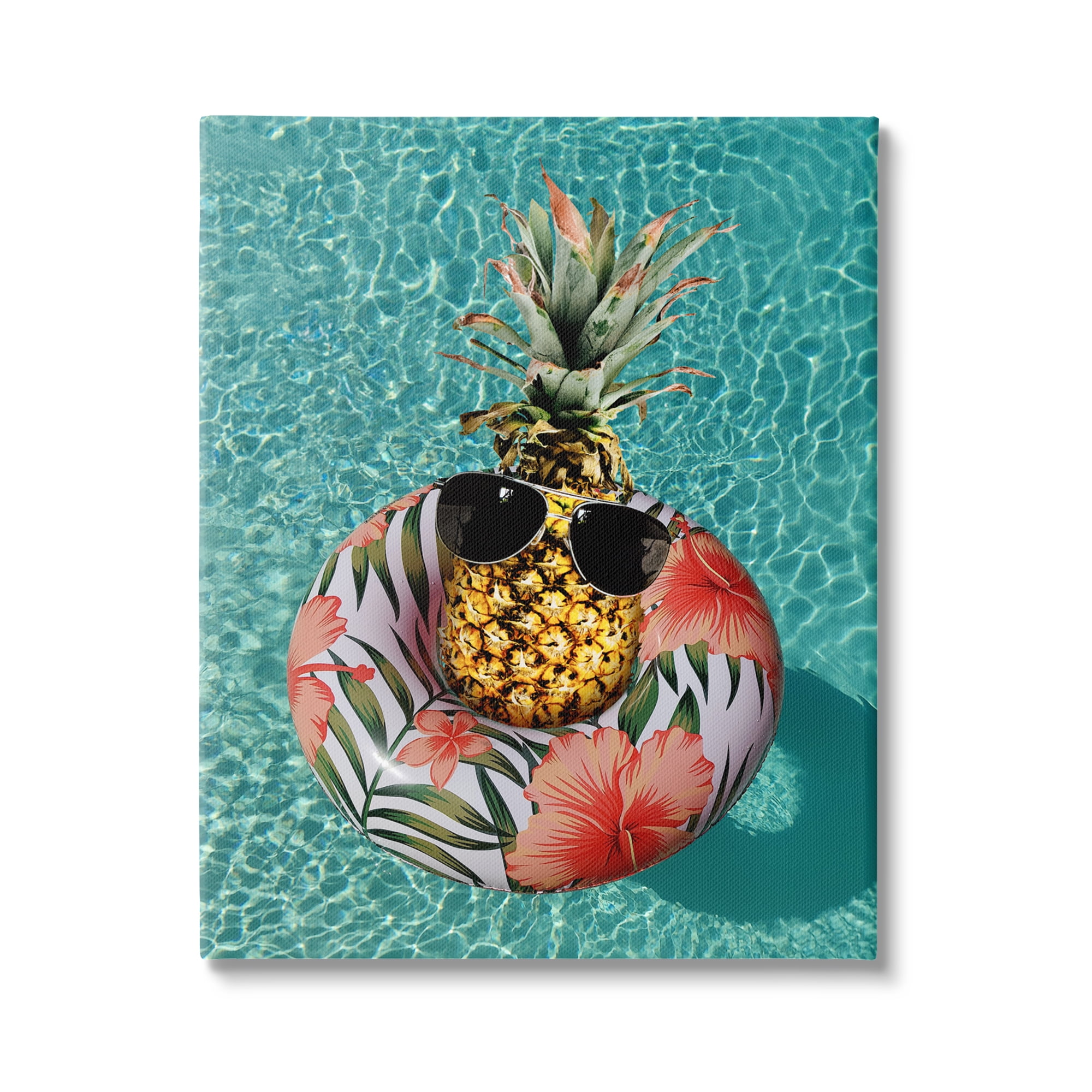 Stupell Industries Pineapple on Beach Tube Food & Beverage Painting Gallery Wrapped Canvas Art Print Wall Art, 30 x 40